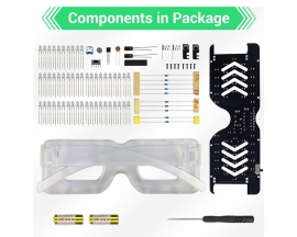 DIY Kit Sound Controlled LED Lighting Glasses LED Electronic Soldering Kits for School Learning/Parties/Christmas